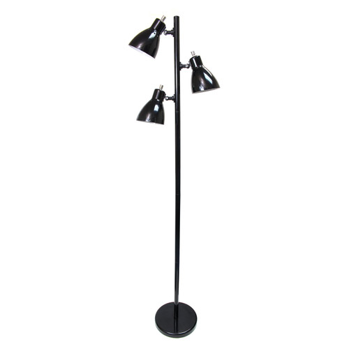 3-Light Tree Floor Lamp with Rotating Shade - 63.5" - Black - IMAGE 1