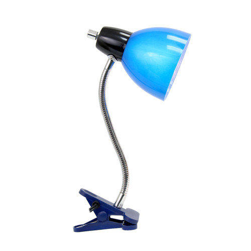 17" Blue Flexible Gooseneck Adjustable Clip Light Desk Lamp - IMAGE 1
