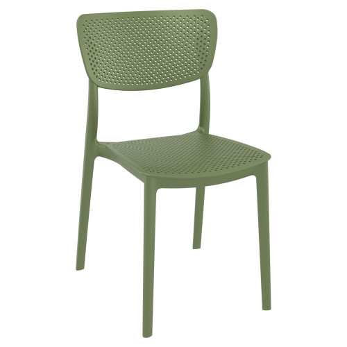 33" Olive Green Stackable Patio Dining Chair - IMAGE 1
