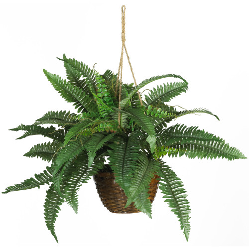 29" Boston Fern Silk Hanging Artificial Basket - IMAGE 1