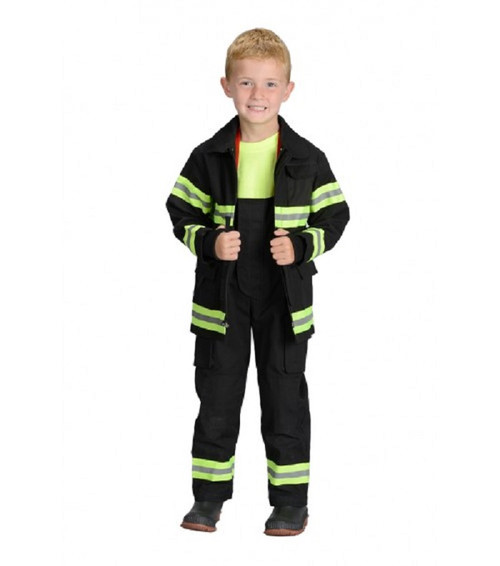 Black Firefighter Halloween Costume – Size 4/6 - IMAGE 1