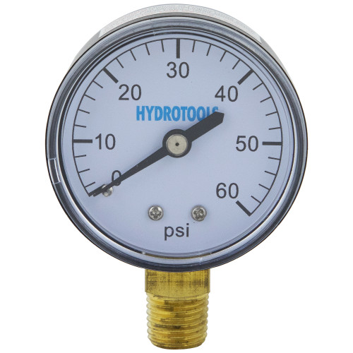 60 PSI HydroTools Bottom Mount Pressure Gauge Swimming Pool Filter and Pump Accessory - 2.75" - IMAGE 1