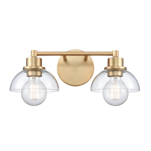16" Brushed Gold Vanity 2-Light Fixture - IMAGE 1