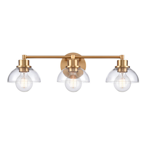 24" Brushed Gold Vanity 3-Light Fixture - IMAGE 1