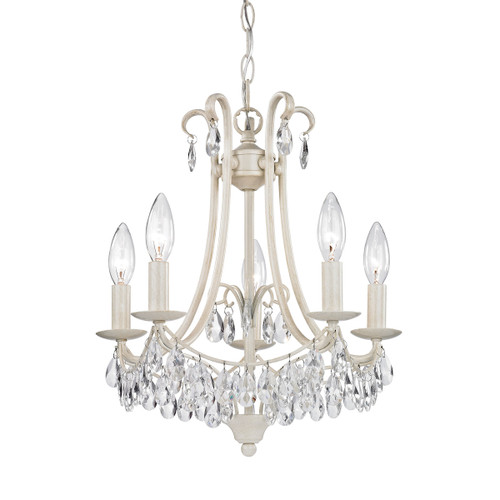5-Light Victorian Mini Ceiling Chandelier - 16" - Antique Cream - IMAGE 1