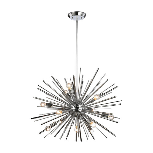 12-Light Starburst Ceiling Chandelier - 27" - Silver - IMAGE 1