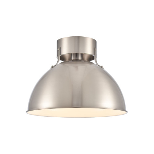 Wide Light Semi Flush Mount Ceiling Fixture - 12" - Brushed Nickel - IMAGE 1