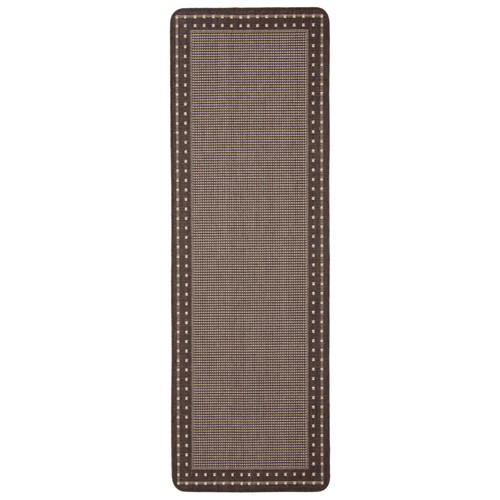 2' x 6.5' Bordered Outdoor Area Throw Rug Runner - Chocolate Brown - IMAGE 1
