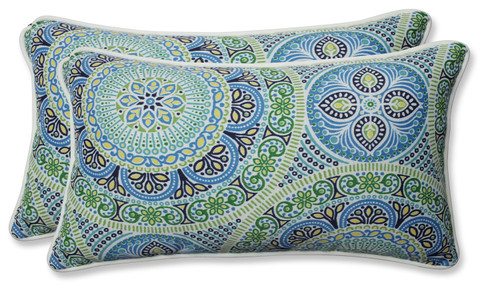 Delancey Lagoon Rectangular Throw Pillows - 18.5” - Blue and Green - Set of 2 - IMAGE 1