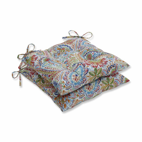 Paisley Outdoor Patio Wrought Iron Seat Cushions - 19" - Multicolor - Set of 2 - IMAGE 1