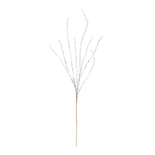 Set of 12 White Flocked Tinsel Christmas Branches 42.75" - IMAGE 1
