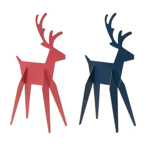 Set of 6 Standing Deer Christmas Tabletop Figurines 12" - IMAGE 1