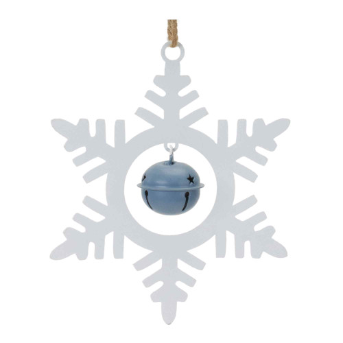 Snowflake with Bell Christmas Ornaments - 6.75" - 12ct - IMAGE 1