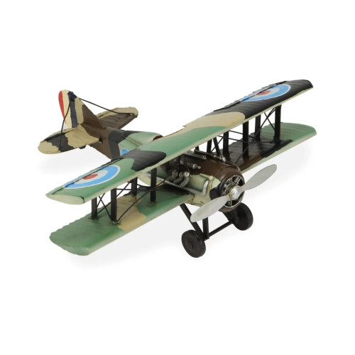 13.5" Green and Brown Antique Aviation Military Plane Tabletop Decoration - IMAGE 1