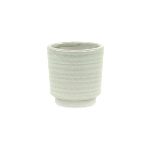 3.25" Green Round Ripple Planter Pot - IMAGE 1