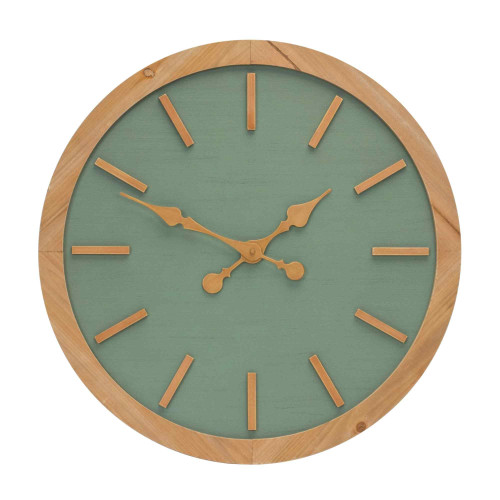 Round Wall Clock - 24" - Brown and Green - IMAGE 1