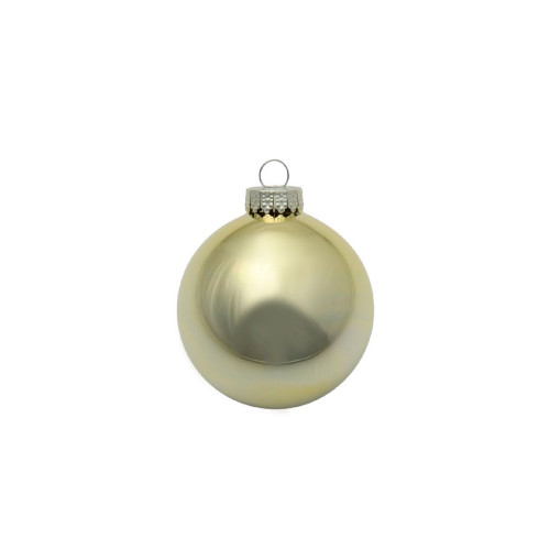 Petite Shiny Finish Glass Christmas Ball Ornaments - 1.25" (30mm) - Gold - 40ct - IMAGE 1