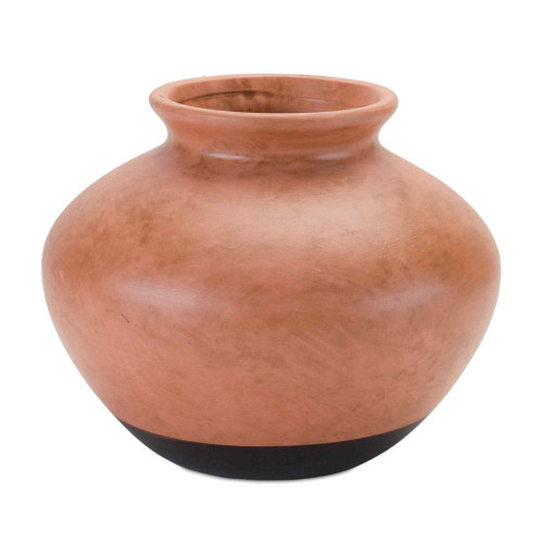 Urn Ceramic Vase - 9" - Brown and Black - IMAGE 1