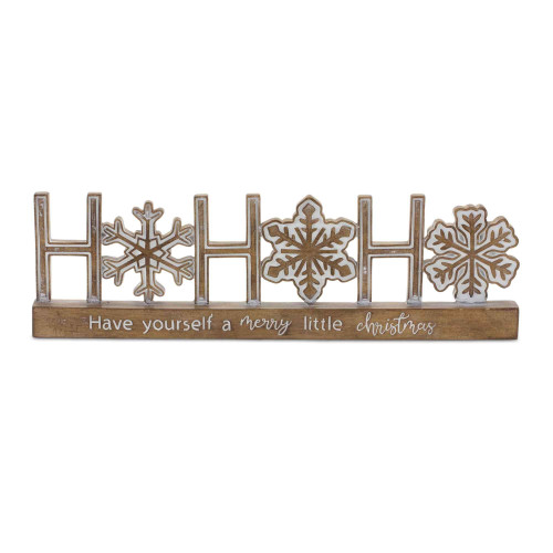 Ho Ho Ho Christmas Sentiment Tabletop Signs - 14.75" - Set of 2 - IMAGE 1
