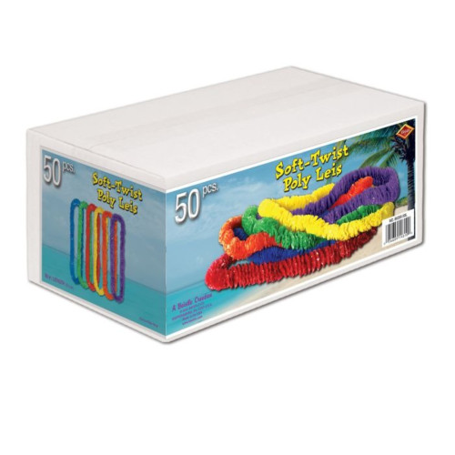 Tropical Soft-Twist Hawaiian Lei Necklace Party Set - 36" - Multicolor - Pack of 50 - IMAGE 1