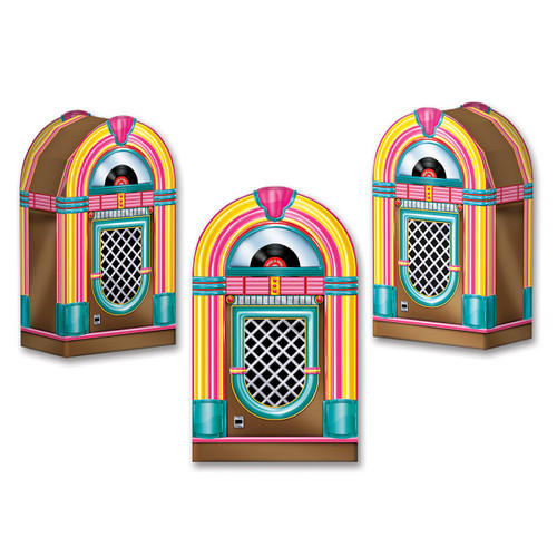 Club Pack of 36 Retro Vintage-Style Neon Jukebox Party Favor Boxes 3.25" - IMAGE 1