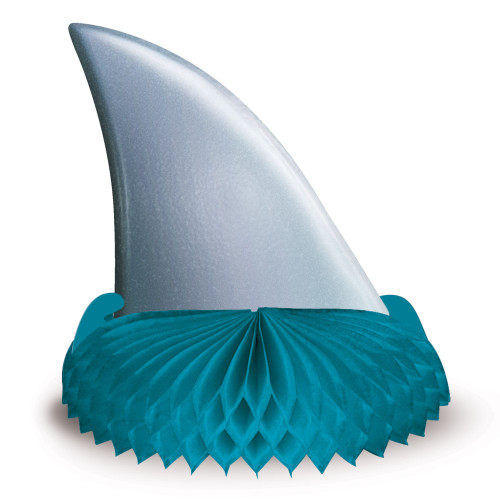 10" Blue Shark Fin Honeycomb Table Centerpiece - IMAGE 1