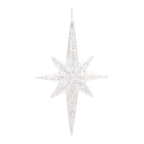 Glittered Star Christmas Drop Ornaments - 5.25" - 24ct - IMAGE 1