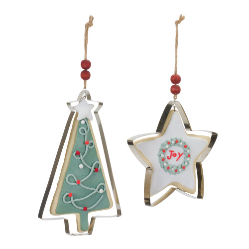 Tree and Star Cookie Cutter Christmas Ornaments - 6.5" - 12ct - IMAGE 1
