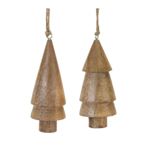 Set of 6 Rustic Pine Tree Christmas Ornaments 5.25" - IMAGE 1