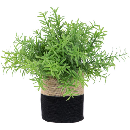 9" Green Leafy Artificial Spring Foliage in Fabric Covered Pot - IMAGE 1