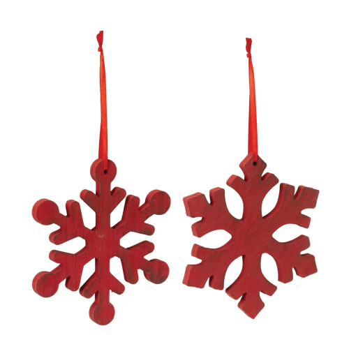 Wood Snowflake Christmas Ornaments - 7.75" - 12ct - IMAGE 1