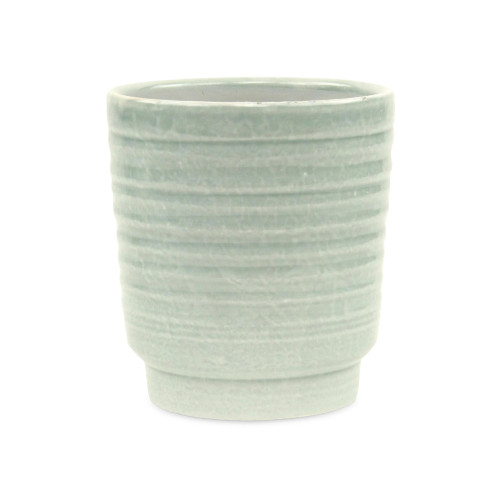 5.5" Green Round Ripple Tapered Planter - IMAGE 1