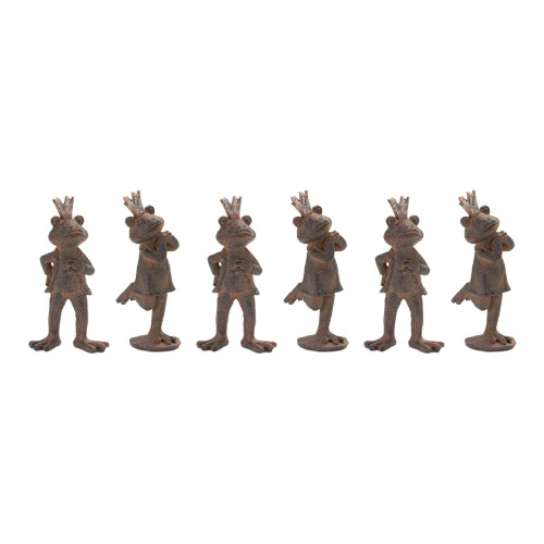 Royal Frog Outdoor Garden Statues - 6.5" - Set of 6 - IMAGE 1