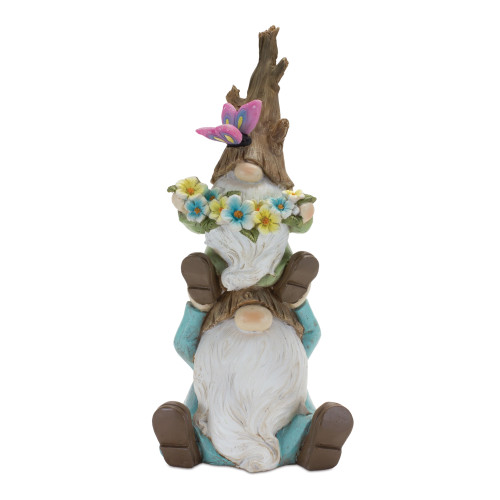 Set of 2 Gnome Stack Tabletop Decorations 10" - IMAGE 1
