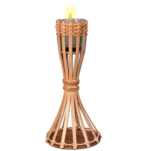 Pack of 6 Brown Tabletop Torch Candle Luau Party Decors 11.5'' - IMAGE 1