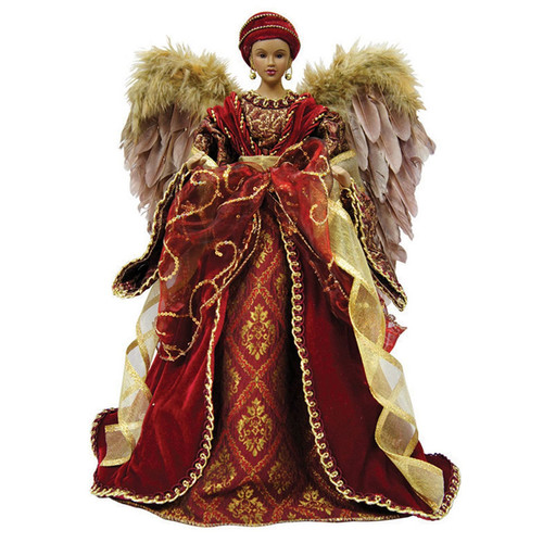 16" African American Angel Christmas Tree Topper, Unlit - IMAGE 1