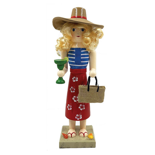 14" Lady at the Beach Christmas Nutcracker - IMAGE 1