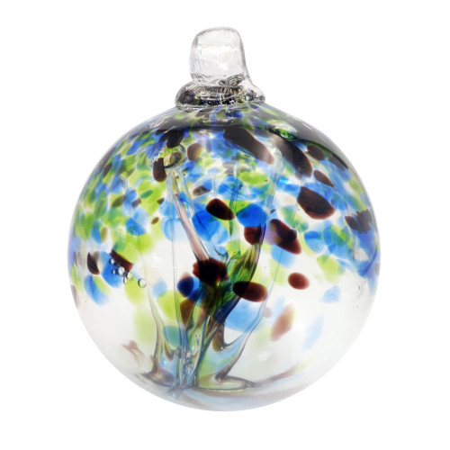 Tree of Life Mystic Hand Blown Art Glass Ornament 4" (101mm) - IMAGE 1