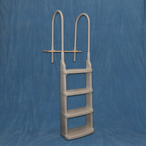 80" Easy Incline Four Step Above Ground Swimming Pool Deck Ladder-Taupe - IMAGE 1