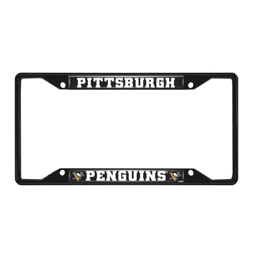 12.25” NHL Pittsburgh Penguins Automotive Metal License Plate Frame - IMAGE 1