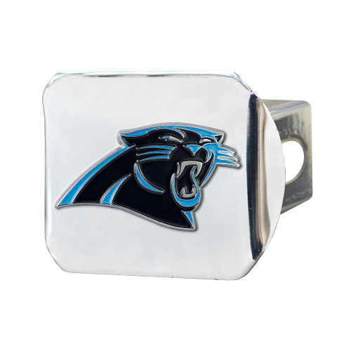 NFL Carolina Panthers Automobile Hitch Cover - 4” - Silver and Blue - IMAGE 1
