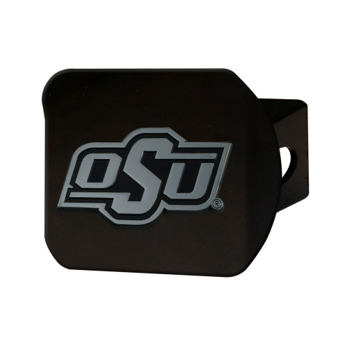 4" Black and Gray NCAA Oklahoma State Cowboys Hitch Cover - IMAGE 1