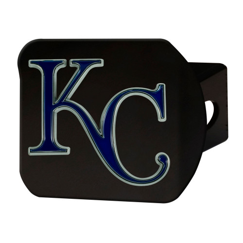 MLB Kansas City Royals Automobile Hitch Cover - 4” - Black and Blue - IMAGE 1