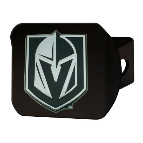 NHL Vegas Golden Knights Automobile Hitch Cover - 4” - Black and Silver - IMAGE 1