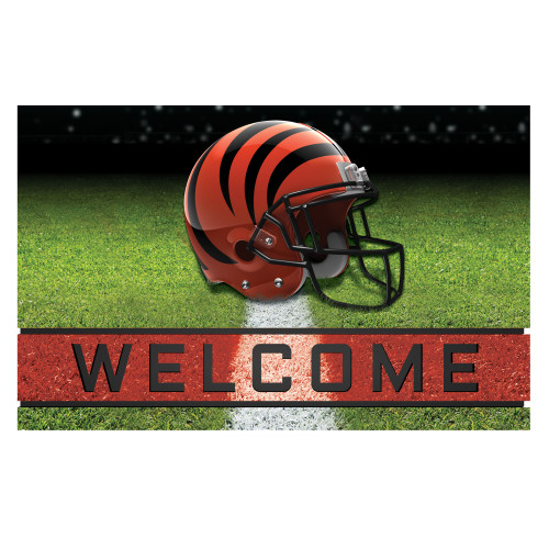 18" x 30" Green and Red Contemporary NFL Bengals Outdoor Door Mat - IMAGE 1