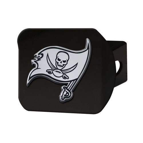 NFL Tampa Bay Buccaneers Chrome Automobile Hitch Cover - 4” - Black - IMAGE 1