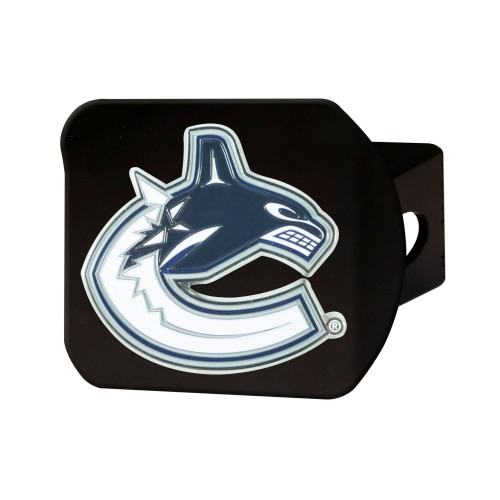 4” NHL Vancouver Canucks Black Automobile Hitch Cover - IMAGE 1