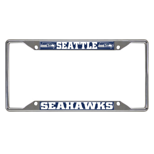 12.25" NFL Seattle Seahawks Chrome License Plate Frame - IMAGE 1