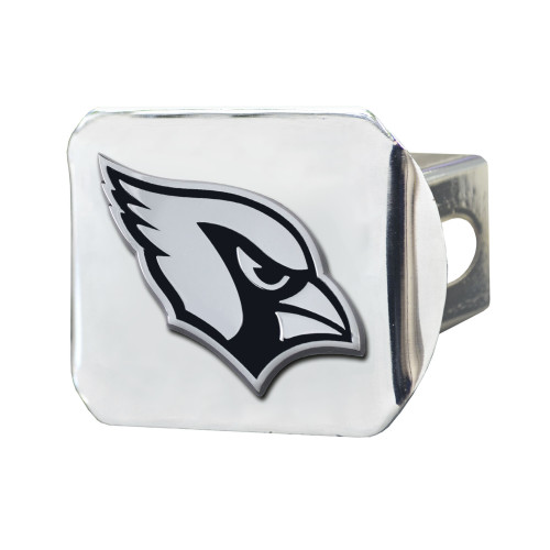NFL Arizona Cardinals Chrome Automobile Hitch Cover - 4” - Silver and Black - IMAGE 1