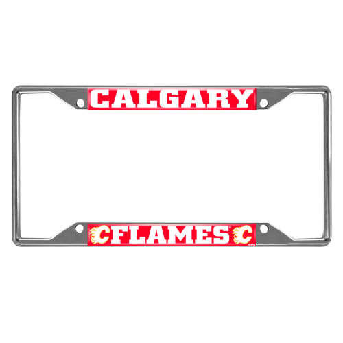 12.25" NHL Calgary Flames Chrome License Plate Frame - IMAGE 1